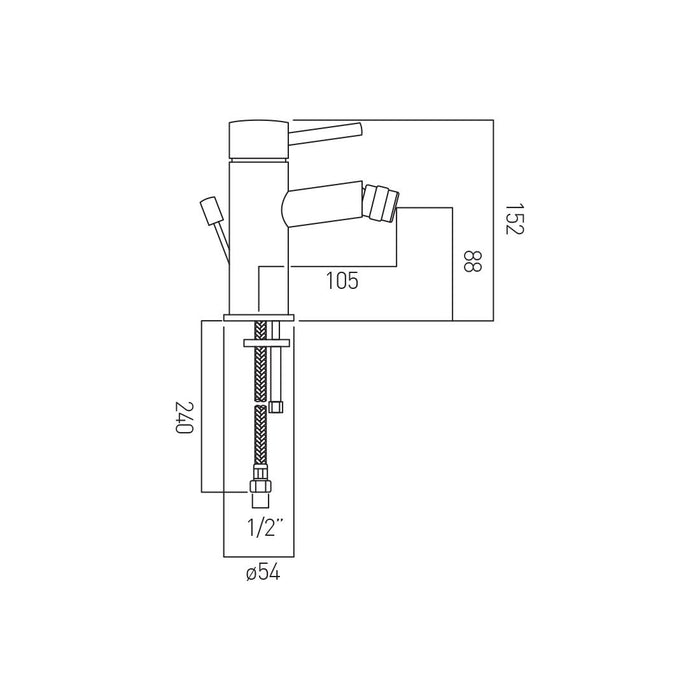 Vado Zoo Deck Mounted Mono Bidet Mixer Tap With Pop-Up Waste - Chrome