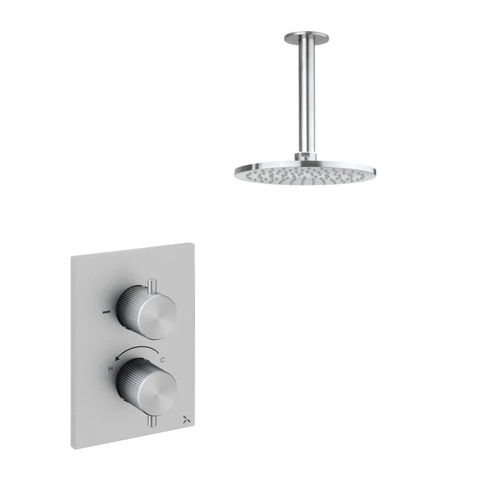 Crosswater 3ONE6 Stainless Steel Single Outlet Thermostatic