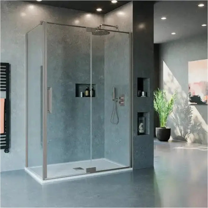 Crosswater OPTIX 10 Pivot Shower Door with Inline Panel & 