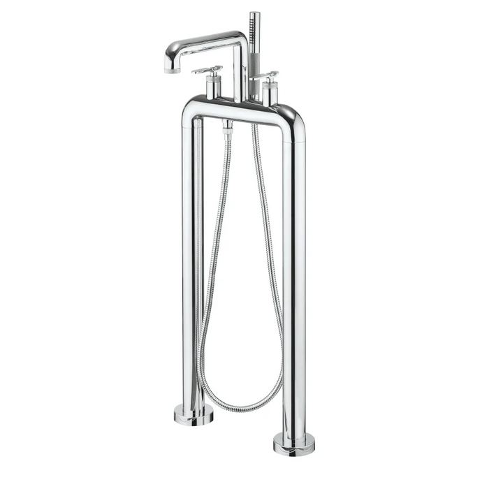 Crosswater Union Free Standing Bath Filler Tap and Shower Kit with Lev